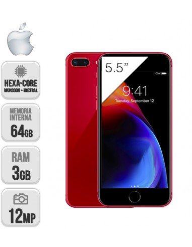 Apple : IPhone 8 Plus 64GB Rojo