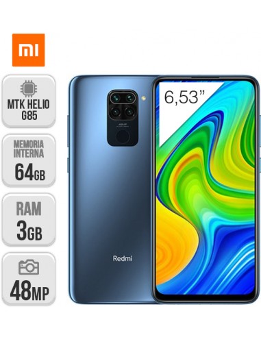 Xiaomi : Redmi Note 9 DS 3/64GB - Gris Medianoche