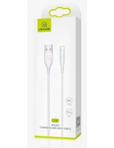 Usams : Cable de datos Round (Lightning) - blanco (blíster)