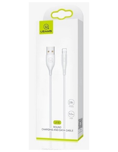 Usams : Cable de datos Round (Lightning) - blanco (blíster)