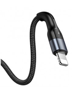 Usams : Cable de datos trenzado aluminio (Lightning) - negro (blíster) 2