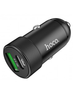 Hoco : Cargador de coche 27W PD + QC 3.0 (1xUSB + 1xType-C) - negro (blíster) 2