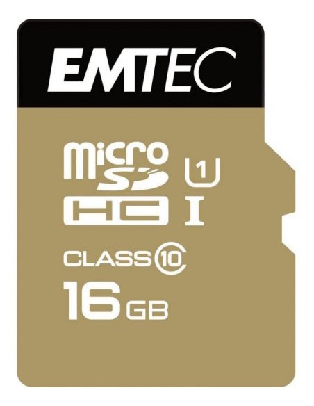 Emtec : microSD 16GB Clase 10 con adaptador (blíster)