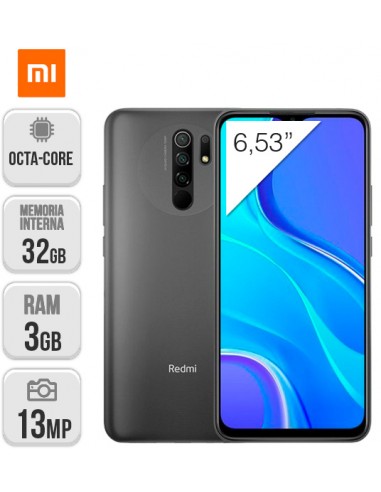 Xiaomi : Redmi 9 DS 3/32GB - Gris Carbono