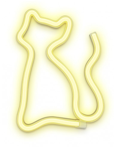 Lámpara de neón - Gato amarillo