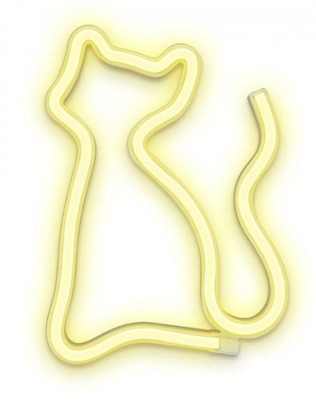 Lámpara de neón - Gato amarillo