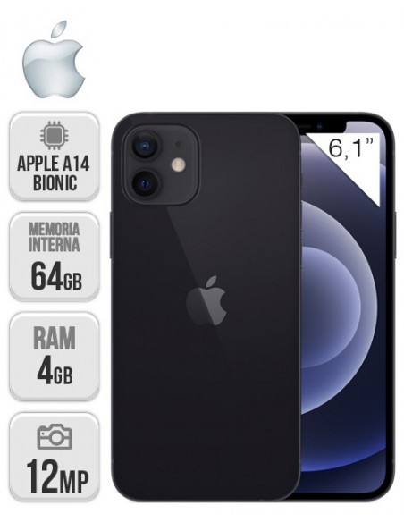 Apple : iPhone 12 64GB - Negro