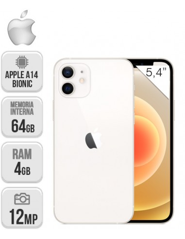 Apple : iPhone 12 mini 64GB - Blanco