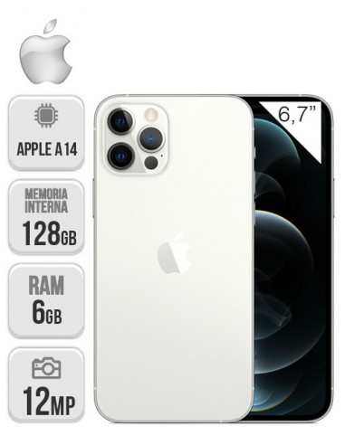 Apple : iPhone 12 Pro Max 128GB - Plata