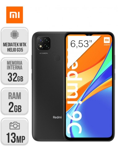 Xiaomi : Redmi 9C NFC 2/32GB - Gris Medianoche