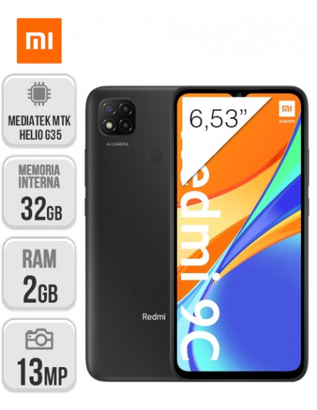 Xiaomi : Redmi 9C NFC 2/32GB - Gris Medianoche