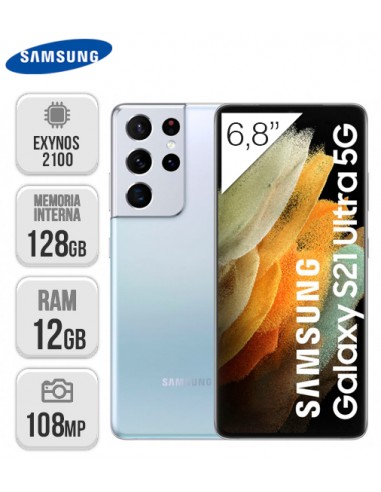 Samsung : G998 Galaxy S21 Ultra 5G 12/128GB - Plata