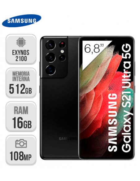 Samsung : G998 Galaxy S21 Ultra 5G 16/512GB - negro