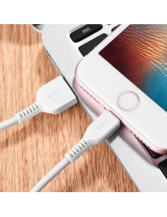 Hoco : Cable de datos microUSB 2m - blanco (blíster) 2