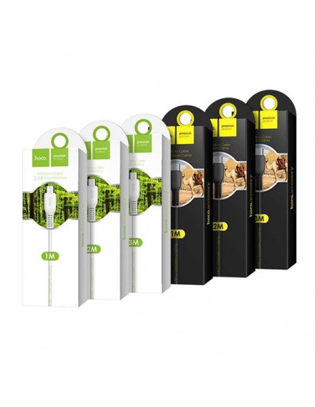 Hoco : Cable de datos microUSB 2m - negro (blíster)