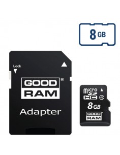 Goodram : Tarjeta microSD 8GB Clase 4 con adaptador (blíster)