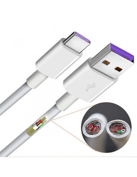 Huawei : Cable de datos HL1289 (USB-C) - blanco (bulk)