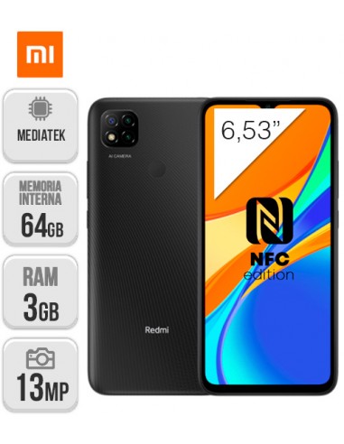 Xiaomi : Redmi 9C NFC 3/64GB - Gris Medianoche