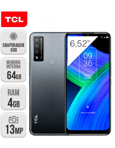 TCL : 20R T767H 5G 4/64GB - Gris