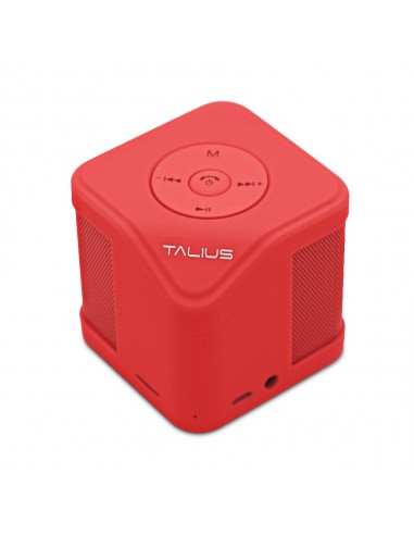 TALIUS : altavoz Cube 3W Fm/Sd bluetooth red