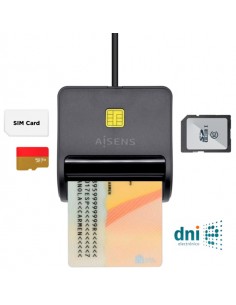 Aisens : Lector DNIe / SIM / microSD / SD (blíster)