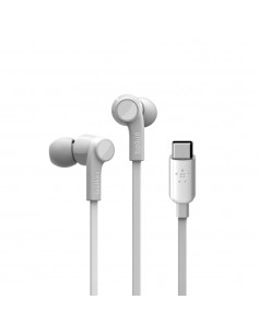 Belkin : ROCKSTAR Auriculares Alámbrico Dentro de oído Llamadas/Música USB Tipo C Blanco