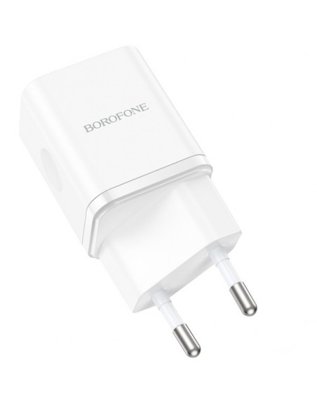 Borofone : Cargador de red BN7 QuickCharge 3.0 (1 x USB-C + 1 x USB-A) 20W - blanco (blíster)