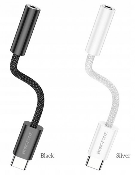 Borofone : Adaptador BV15 (USB-C / jack 3.5mm)  - blanco (blíster)
