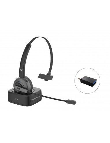 Conceptronic : POLONA03BD auricular y casco Auriculares Inalámbrico Diadema Oficina/Centro de llamadas Bluetooth Base de carga N