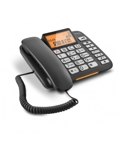 Gigaset : DL 580 Teléfono analógico Identificador de llamadas Negro