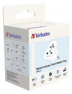 Verbatim : Adaptador de enchufe universal - blanco (blíster) 2