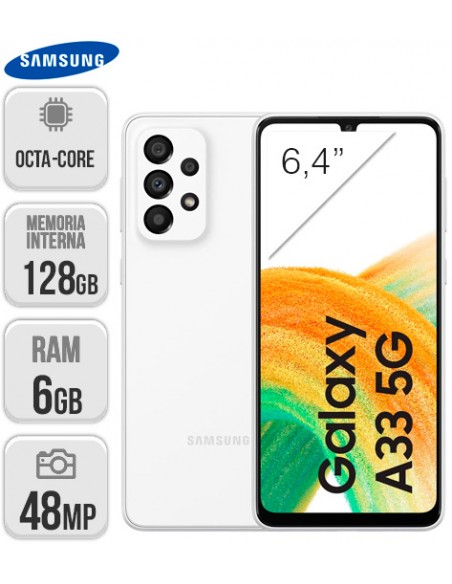 Samsung : A336 Galaxy A33 5G 6/128GB - Blanco