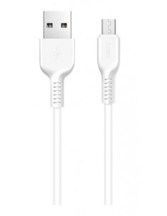 Hoco : Cable de datos microUSB 3m - blanco (blíster) 2