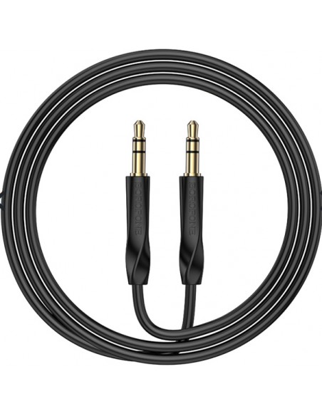 Borofone : Adaptador audio BL16 jack 3.5mm (macho - macho) - negro (blíster)