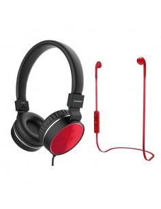 Blaupunkt : Set 2 auriculares diadema y deportivo BLP1530 - rojo (blíster)