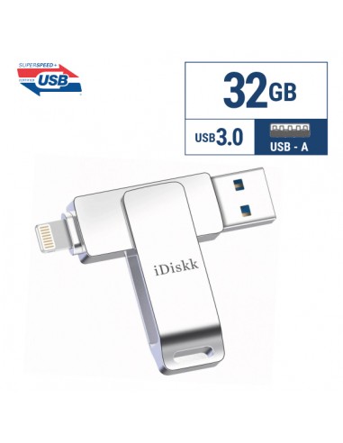 iDiskk : Pendrive MFi U001 32GB (homologado por Apple) (blíster)