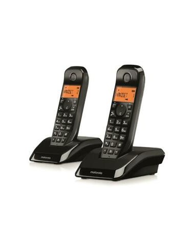 Motorola : S12 Duo Teléfono DECT Identificador de llamadas Negro