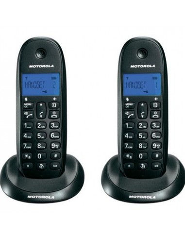 Motorola : C1001L Duo Teléfono DECT Identificador de llamadas Negro