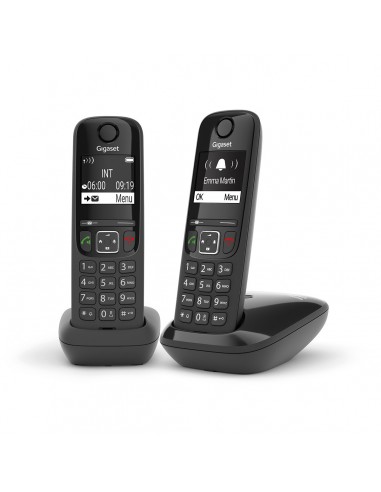 Gigaset : AS690 Duo Teléfono DECT/analógico Identificador de llamadas Negro