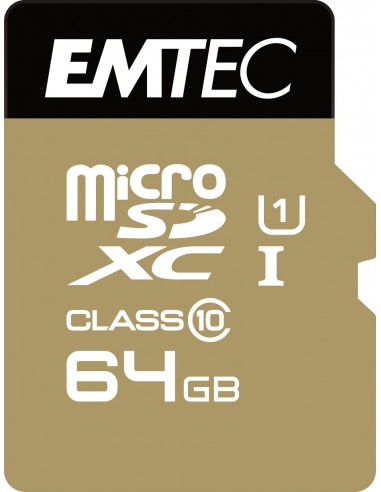 Emtec : microSD Class10 Gold+ 64GB MicroSDXC Clase 10