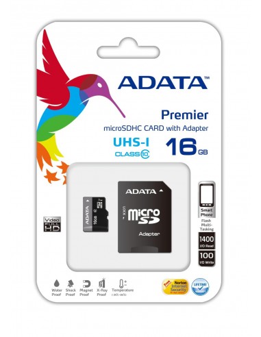 ADATA : Premier microSDHC UHS-I U1 Class10 16GB Clase 10
