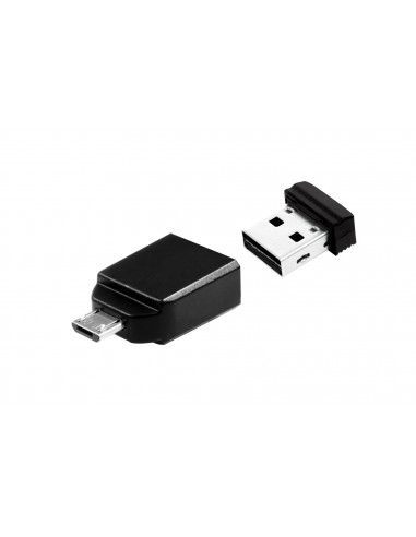 Verbatim : Nano - Unidad USB de 16 GB con adaptador Micro USB - Negro