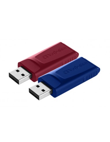 Verbatim : Slider - Unidad USB - 2x32 GB, Azul/Rojo
