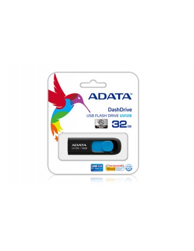 ADATA : DashDrive UV128 128GB unidad flash USB USB tipo A 3.2 Gen 1 (3.1 Gen 1) Negro, Azul