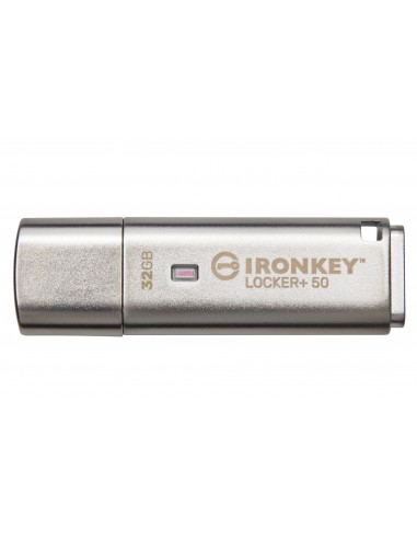 Kingston Technology : IronKey Locker+ 50 unidad flash USB 32 GB USB tipo A 3.2 Gen 1 (3.1 Gen 1) Plata
