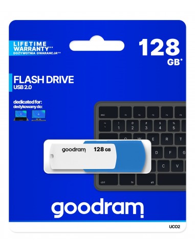 Goodram : UCO2 unidad flash USB 128 GB USB tipo A 2.0 Azul, Blanco