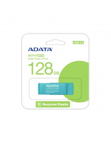 ADATA : UC310 ECO unidad flash USB 128 GB USB tipo A 3.2 Gen 1 (3.1 Gen 1) Verde