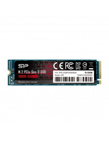 Silicon Power : P34A80 M.2 512 GB PCI Express 3.0 SLC NVMe