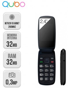 Qubo : Neo 2 Senior Phone 2,4" TFT DS Negro