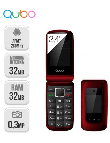 Qubo : Osiris Senior Phone 2,4" Doble Pantalla DS Rojo